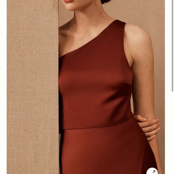 BHLDN Dylan Satin Charmeuse Dress in Cinnamon Size 6 - Picture 3 of 5